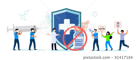 Anti vaccination protest Vaccine refusal No vax 91417184