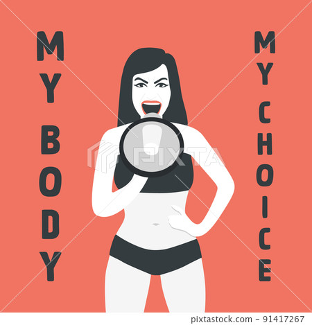 My Body My Choice Sign. Women's Rights Poster, Demanding Continued Access to Abortion After the Ban on Abortions, Roe v Wade. Women's Rights to Abortion. Protest, Feminism Concept Placard 91417267