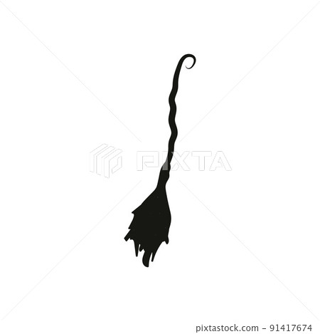 Broom silhouette. Isolated on white background. Vector illustration. 91417674