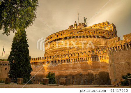 Castel Sant'Angelo at sunset, also The Mausoleum of Hadrian. Castel Sant'Angelo at sunset, also The Mausoleum of Hadrian. 91417930