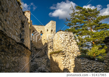 The Blatnica Castle, ruins of a medieval carpathian castle. 91417965