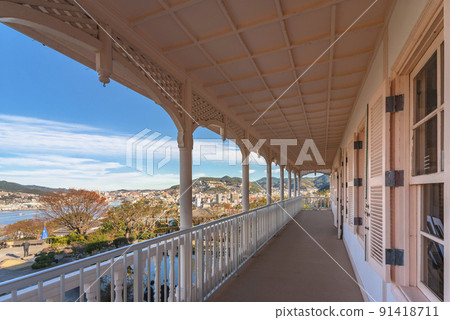 [九州/長崎]格洛弗花園舊三菱2號船塢外廊景觀。 91418711