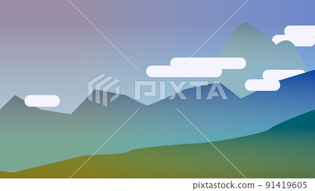 Mountain sunrise illustration Mountain sunrise illustration 91419605