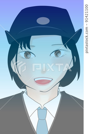 Illustration of a refreshing female station employee (2) 91421100