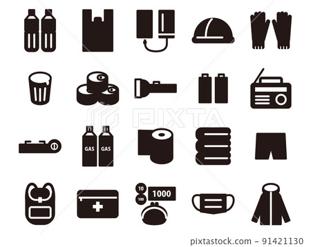 防災用品插圖集_黑色固體 91421130