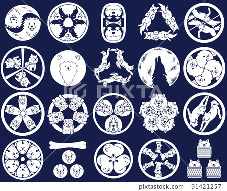 Dog illustration material Border Collie family crest Dog illustration material Border Collie family crest 91421257