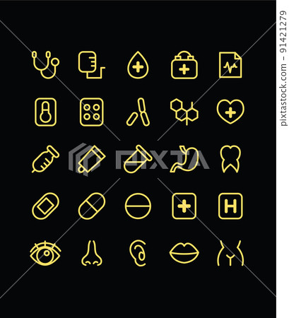 Simple line yellow icon 06 with high utility 91421279
