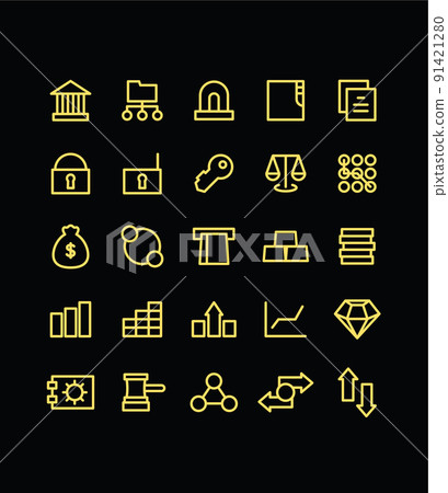 Simple line yellow icon 07 with high utility 91421280