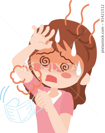 中暑_女人摘口罩 91421512