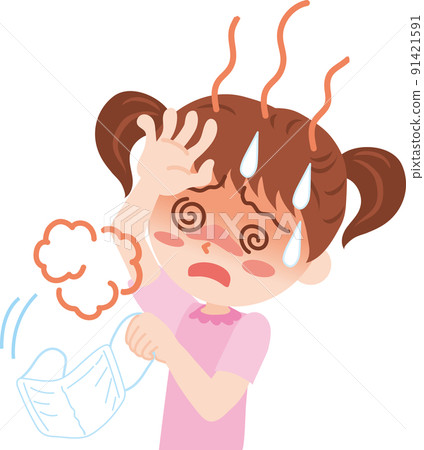 中暑_女孩摘下口罩 91421591