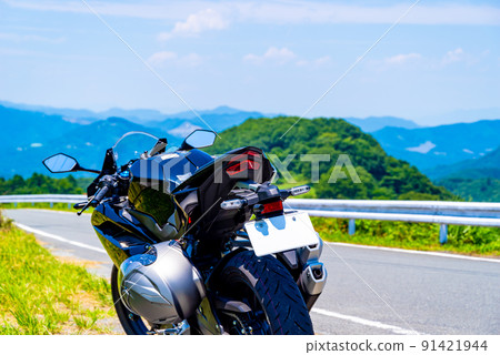 夏季自行車遊山俯瞰高原山口 b-2 高飽和度 91421944