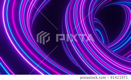 3d render of flash neon and light glowing on dark scene. Speed light moving lines. 3d render of flash neon and light glowing on dark scene. Speed light moving lines. 91421971