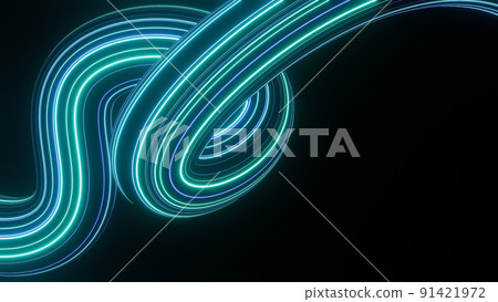 3d render of flash neon and light glowing on dark scene. Speed light moving lines. 3d render of flash neon and light glowing on dark scene. Speed light moving lines. 91421972