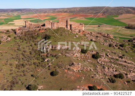 Aerial photo of Castle of Riba de Santiuste, Siguenza, Spain 91422527