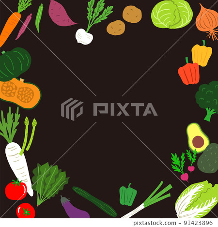 蔬菜插圖框架 蔬菜插圖框架 91423896