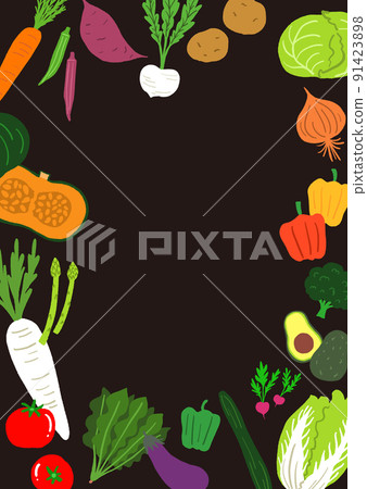 蔬菜插圖框架 91423898