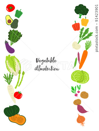Vegetable illustration frame 91423901