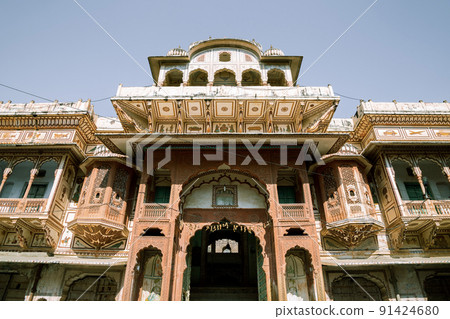 Indian traditional building in Pushkar, India Indian traditional building in Pushkar, India 91424680