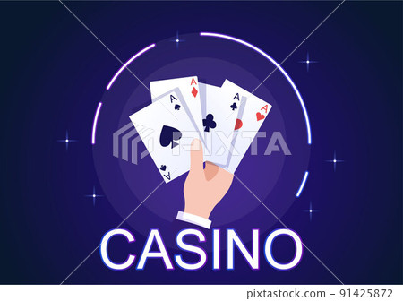 Casino Cartoon Illustration with Buttons, Slot Machine, Roulette, Poker Chips and Playing Cards for Gambling Style Design Casino Cartoon Illustration with Buttons, Slot Machine, Roulette, Poker Chips and Playing Cards for Gambling Style Design 91425872