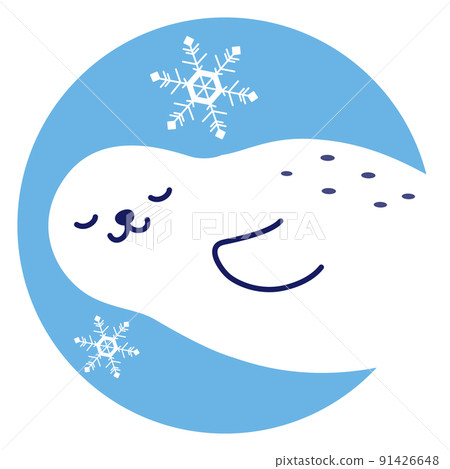 Seal and snowflake icon (cool image) 91426648