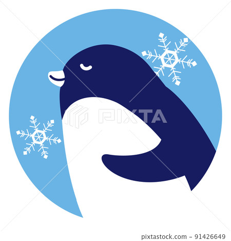 Penguins and snowflake icons (cool image) 91426649