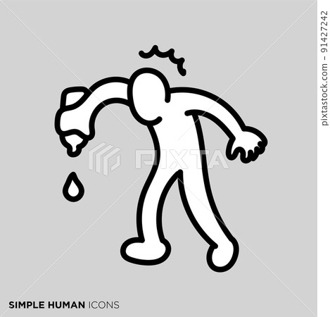 一個簡單的人“缺水的人”的姿勢插圖 91427242
