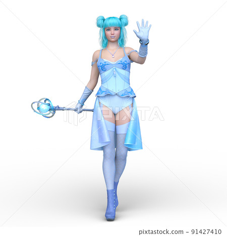 Woman with a magic wand 91427410