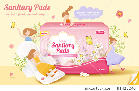 Sanitary pads promo ad - Stock Illustration [91429246] - PIXTA