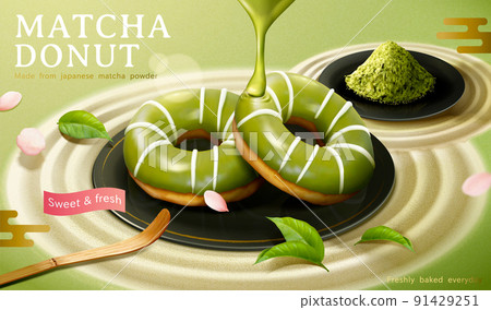 Matcha glazed doughnut ad Matcha glazed doughnut ad 91429251