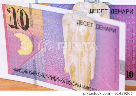 Macedonian money - 10 denar - a  bacckground 91429265