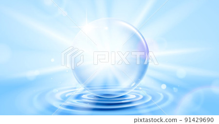 Bubble on water ripple background Bubble on water ripple background 91429690