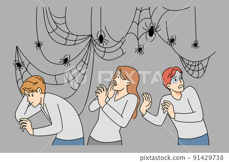 Anxious people scared of spiders 91429738