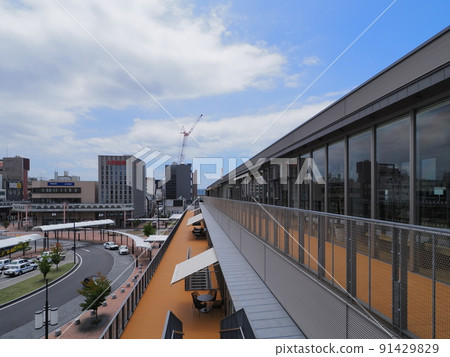 JR Tokuyama station square redevelopment (looking east from the station square library terrace) 91429829