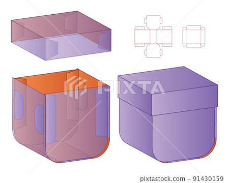 Box packaging die cut template design. 3d mock-up Box packaging die cut template design. 3d mock-up 91430159