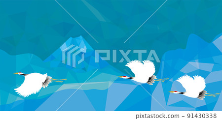 Crane Mt. Fuji image background illustration Crane Mt. Fuji image background illustration 91430338