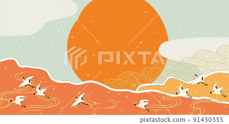 起重機日出圖像背景說明 起重機日出圖像背景說明 91430355