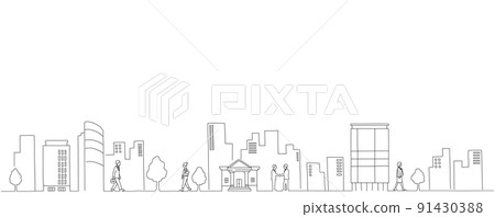 Scenery of business district Background material City 91430388