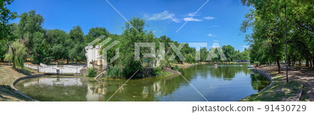 Artificial lake in the Dyukovsky park of Odessa, Ukraine 91430729