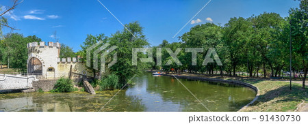 Abandoned building in the Dyukovsky park of Odessa, Ukraine 91430730