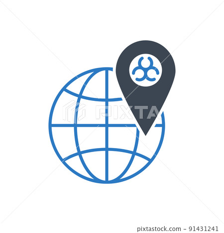 Outbreak virus world related vector glyph icon 91431241
