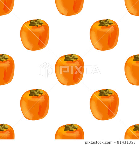 Seamless pattern with iIllustration a persimmon on 91431355