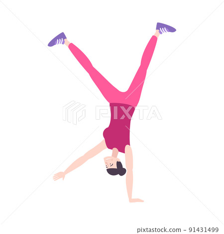 Single Girl Handstand Composition 91431499