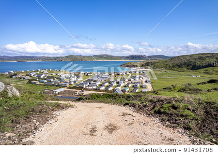 The new path to Murder Hole beach, officially called Boyeeghether Bay starts at the camping site County Donegal, Ireland 91431708