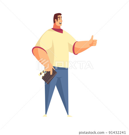 Cinema Clapper Man Composition Cinema Clapper Man Composition 91432241