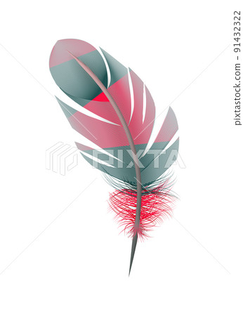 Colored Feather Realistic Composition 91432322
