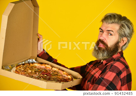 italian food. italy is here. bearded male chef cook or baker italian food. italy is here. bearded male chef cook or baker 91432485