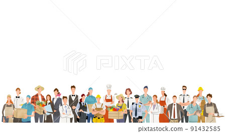 Vector Illustration Material: Various Occupations, Occupations, People, Crowds, People Sets 91432585