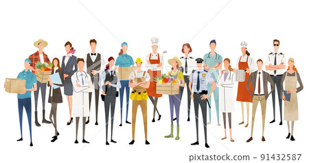 Vector Illustration Material: Various Occupations, Occupations, People, Crowds, People Sets 91432587