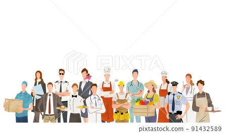 Vector Illustration Material: Various Occupations, Occupations, People, Crowds, People Sets 91432589