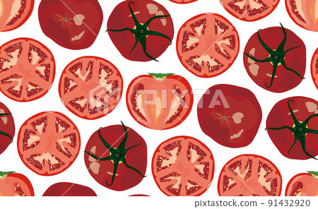 Tomato pattern material 91432920